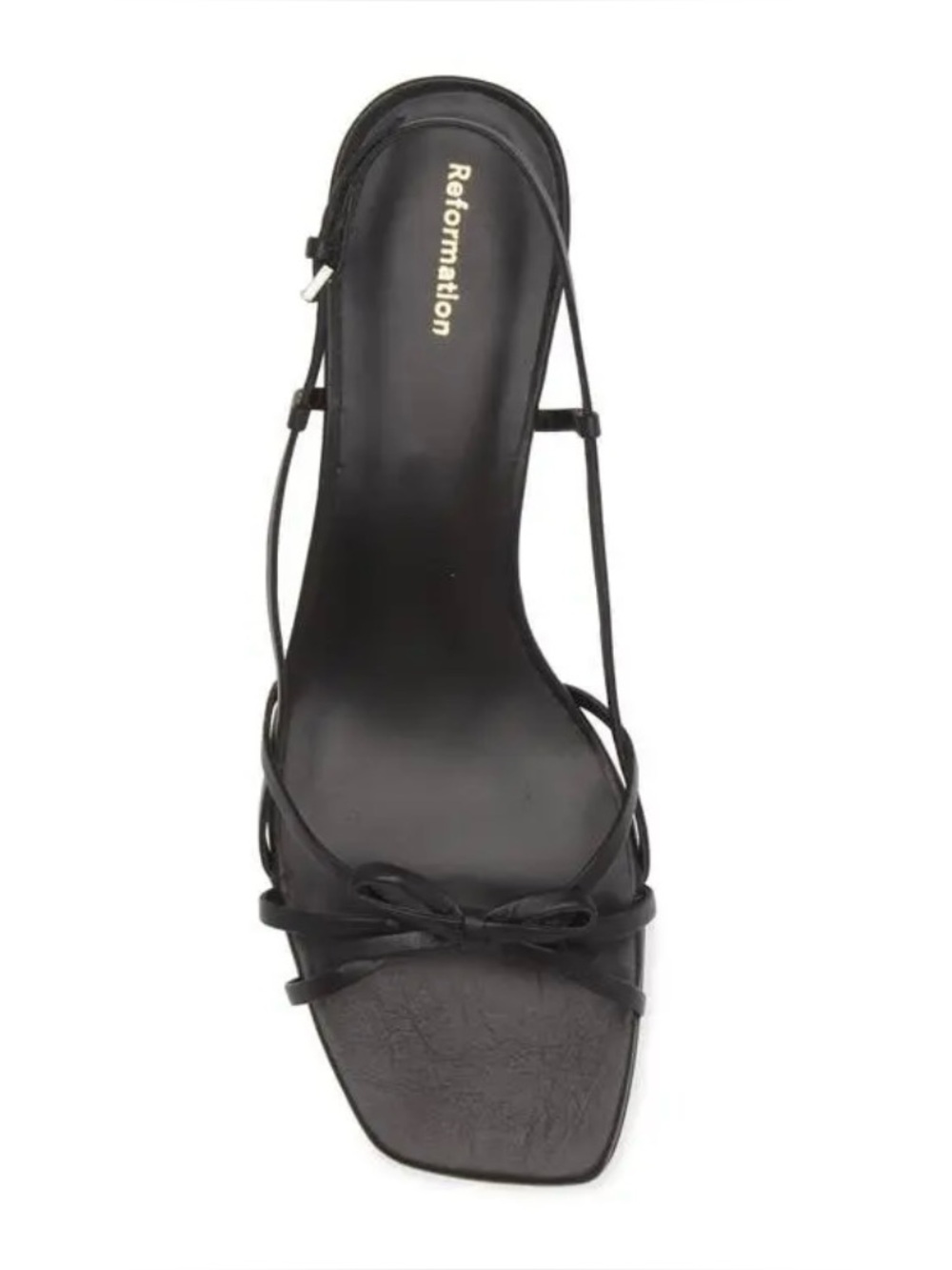 Reformation Sally Bow Slingback Sandal Black Size: 8.5 - Picture 5 of 14